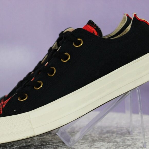 Converse Chuck Taylor All Star Black Cherry Red Egret Floral Canvas Sneaker Sz 6 - Picture 4 of 9